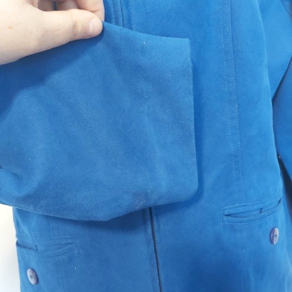 CARROLL REED | Women's Suede-Like Blazer Blue Size 16 - Picture 4 of 6